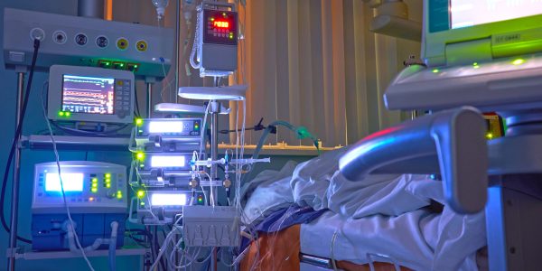 Glowing,Monitors,In,Intensive,Care,Department.,Nigth,Shift,At,Icu,